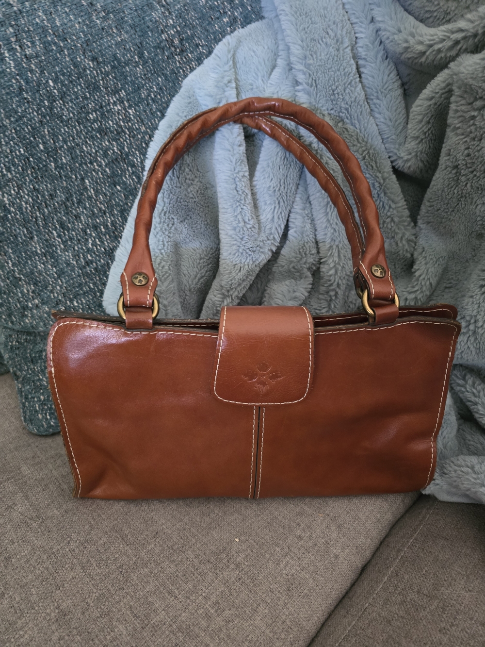 Patricia Nash Chestnut Brown Leather Shoulder Bag